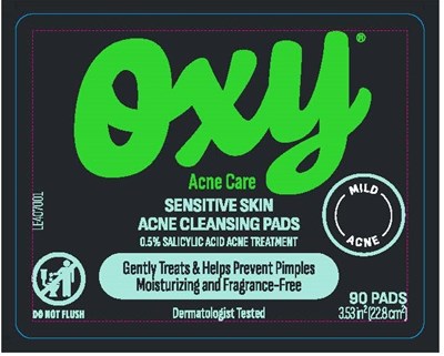 Front (Le407001   Oxy Sensitive Skin Acne Cleansing Pads)